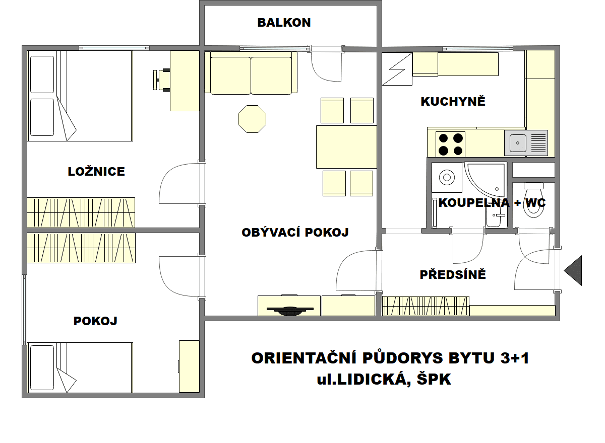 Projekt BYT 3+1 LIDICKÁ Rodinný dům v Rapotíně